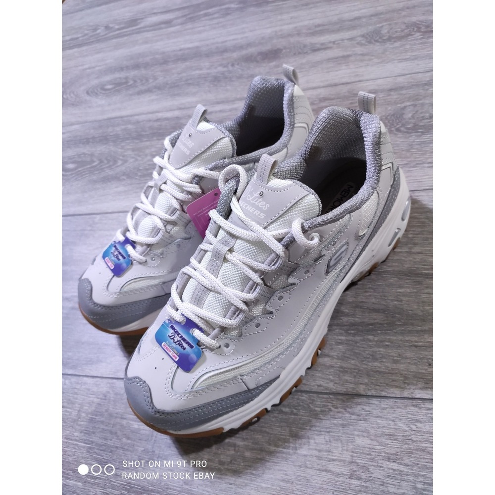 Skechers DLites Popular Vote Gray White Chunky Sneakers Womens Size 9